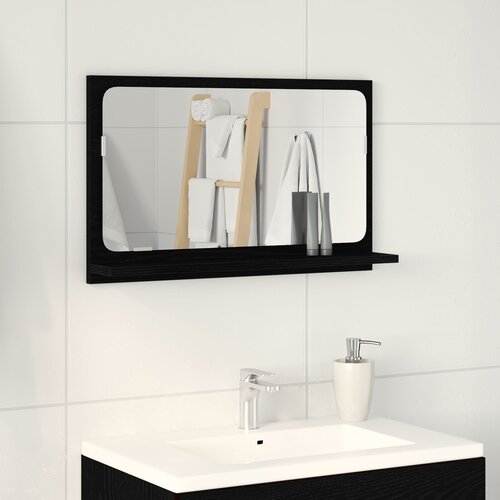 vidaXL Ogledalo Kupaonica Crni Hrast Drvo 60 x 10.5 x 37 cm Ogledalo Cijene