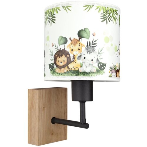 Brilagi Zidna lampa BOBO WOOD 1xE27/25W/230V hrast/crna/bela/zelena/džungla Slike