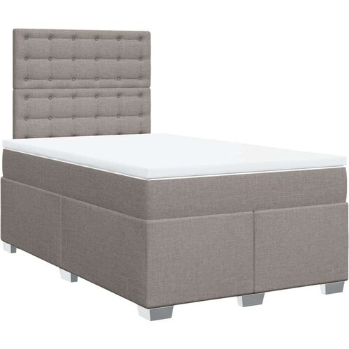 VidaXL Krevet s oprugama i madracem smeđesivi 120 x 190 cm od tkanine Slike