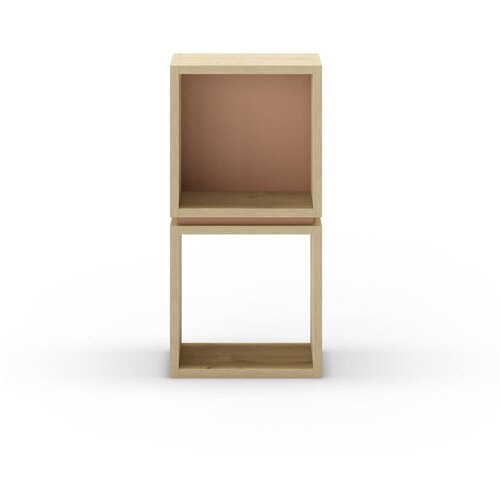 Marckeric Opečnato oranžen/v naravni barvi regal v hrastovem dekorju 32x66 cm Lofty – Cene