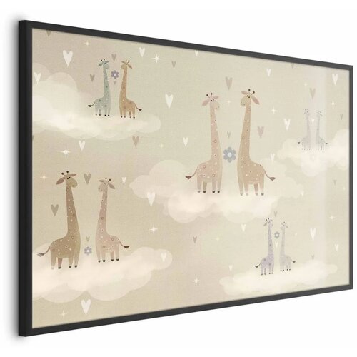  Plakat - Loving Giraffes 60x40 Crni okvir Cijene