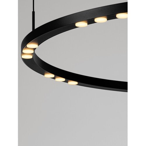 Nova Luce Mat črna aluminijasta LED zatemnitvena viseča svetilka &amp;oslash; 80 cm Lunette &amp;ndash; Slike