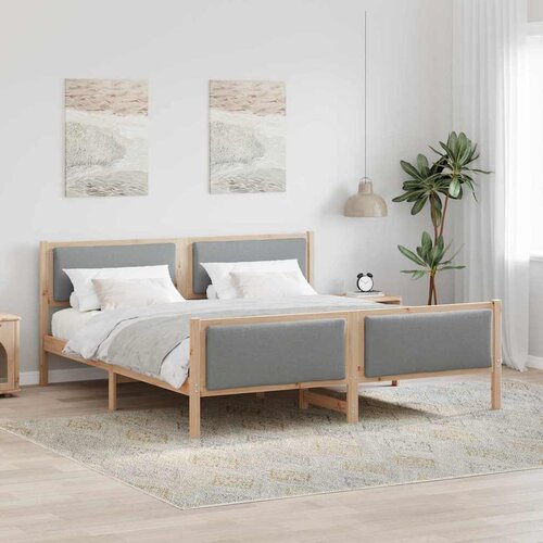  Krevetna konstrukcija Svijetlo siva 200 x 200 cm tkanina Slike