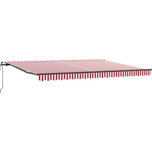 vidaXL Avtomatska Retraktibilna Tenda Rdeča in Bela Črta 450x300 cm, (22150290) Cene
