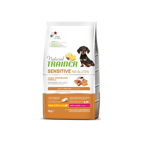 Natural trainer sensitive No Gluten Hrana Za Pse, Losos, Za &amp;Scaron;tence I Mlade Pse Malih Rasa, 2kg Slike