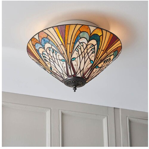 Endon 70241 - Plafonsko svetlo Tiffany HECTOR 2xE27/60W/230V &amp;Oslash; 40 cm Slike