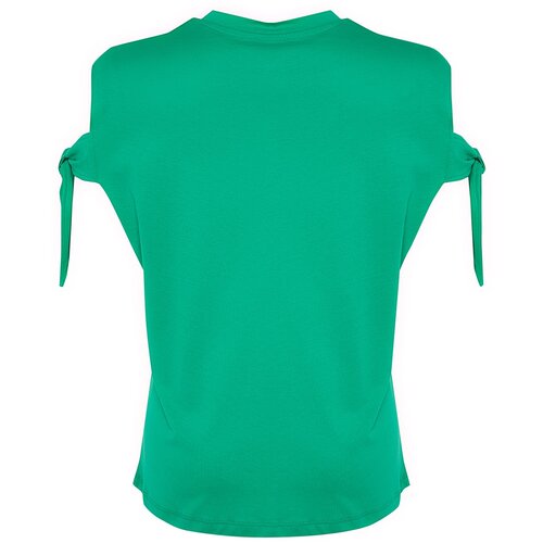 Trendyol Green Sleeve Detailed Knitted T-Shirt Cene