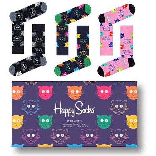Happy Socks muške čarape lfs XMJA08_0150 3-PACK mixed cat socks gift set Slike