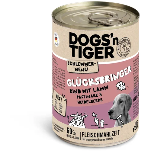 Dogs'n Tiger gurmanski jelovnik za pse 6 x 400 g - Govedina s janjetinom, pastrnjakom i borovnicama