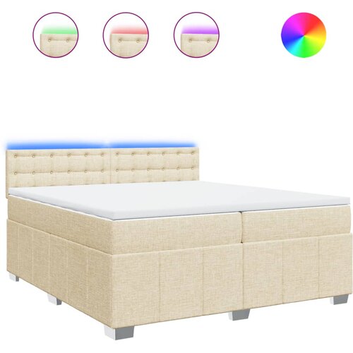 vidaXL Krevet s oprugama i madracem krem 200 x 200 cm od tkanine Cijene