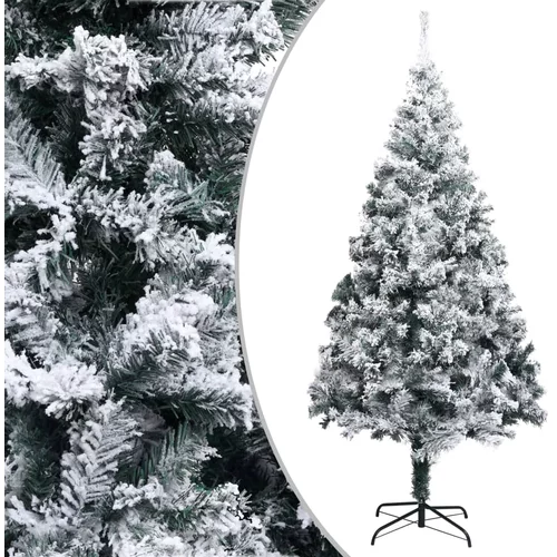vidaXL Umjetno božićno drvce sa snijegom zeleno 210 cm PVC