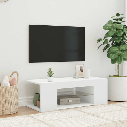 TV ormarić s LED svjetlima bijeli 90 x 39 x 30 cm Cijene