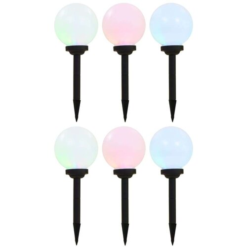  Vanjske solarne svjetiljke 6 kom LED kuglaste 20 cm RGB Slike