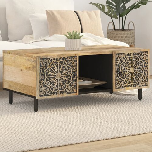 The Living Store Klubska mizica 100x54x40 cm trden mangov les - Klubska Mizica, (21444124) Slike