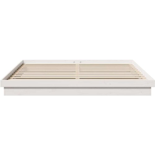  Okvir za krevet Bijelo 200 x 200 cm Čvrsto borovo drvo Slike