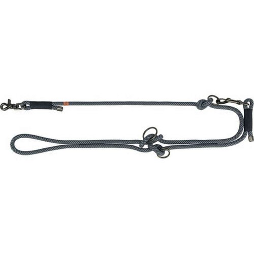 Povodac nastavljiv povodec za pse Soft Rope XS-S 2 m/fi-6 mm črna/siva Slike
