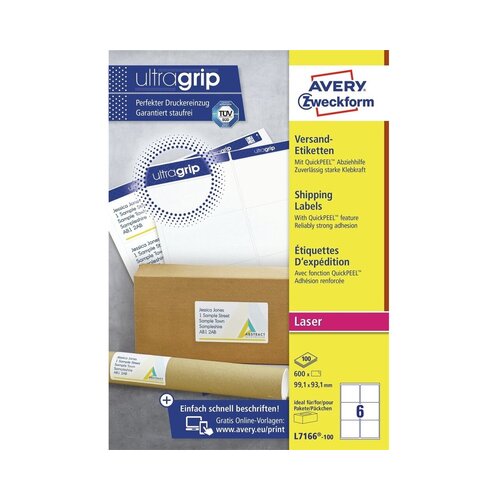 Avery Zweckform Neprosojne etikete za pakete 99,1 x 93,1 mm Slike