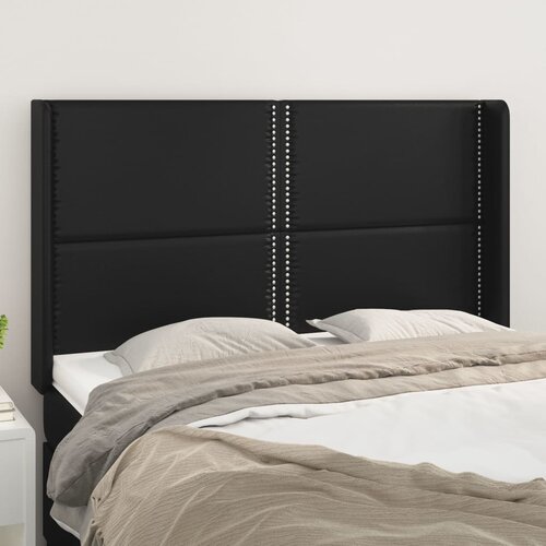  Uzglavlje s u&scaron;ima crno 147x16x118/128 cm od umjetne kože Cijene
