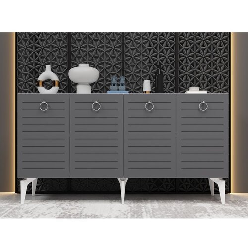 Woody Fashion Arona - White, Anhtracite WhiteAnthracite Console Cene