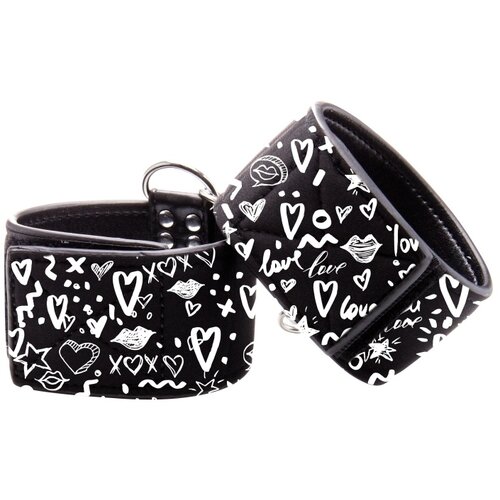 Ouch! Graffiti Printed Hand Cuffs Love Street Art Fasion Black Cijene