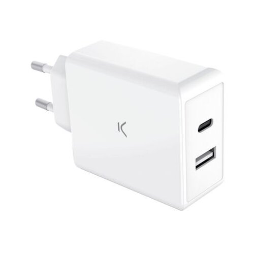 Ksix GaN ultrabrzi stenski polnilec 45W PD, 1xUSB-C + 1xUSB-A, beli, (21166498) Cene