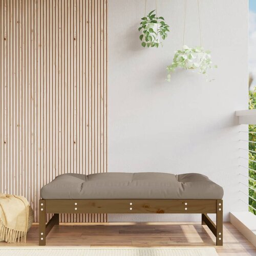 VidaXL Vrtni stolček za noge medeno rjav 120x80 cm trdna borovina Slike
