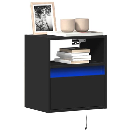 vidaXL Stenska TV omarica z LED lučkami črna 41x31x45 cm Cene