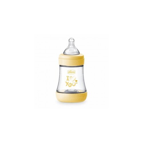 Chicco p5 plastična flašica 150ml silikonska žuta Slike