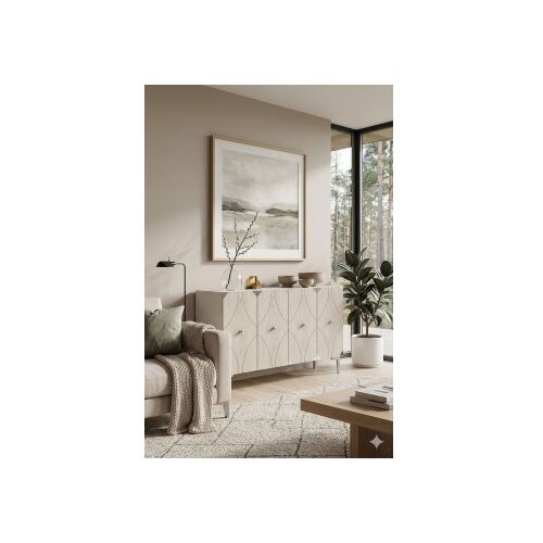 Hanah home konzola alfa 120 white travertine silver Cene