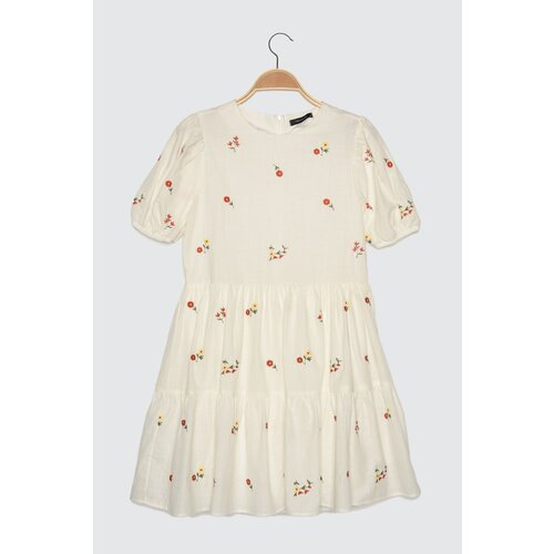 Trendyol Ecru Embroidered Dress Cene