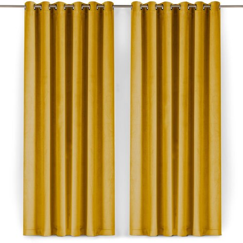 Filumi Senf žuta zavjesa za djelomično zamračenje od samta 140x250 cm Velto &amp;ndash; Slike