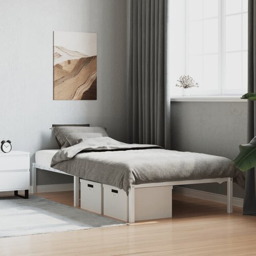 vidaXL Metalni okvir za krevet bijeli 100x200 cm Cene