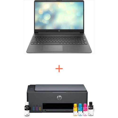 HP Laptop 15s-fq5000nn 15,6", 1920x1080, i3-1215U, 8GB, 256GB, Crni + Štampač All-in-One smart tank 581 Cene