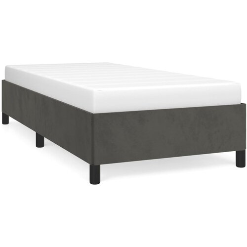 Maison Chic Posteljni okvir - Enojna postelja - Postelja za odrasle brez vzmetnice temno siv 100x200 cm žamet-J7834, (21759350) Slike