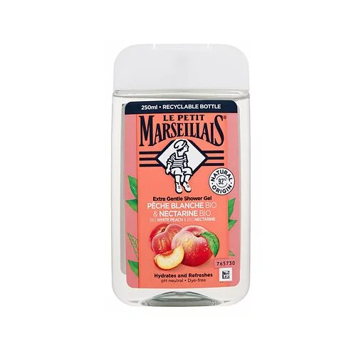 Le Petit Marseillais Extra Gentle Shower Gel Organic White Peach & Organic Nectarine gel za prhanje 250 ml za ženske