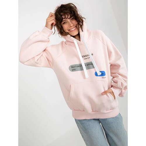 Fashion Hunters Light pink sweatshirt with an oversize print Slike