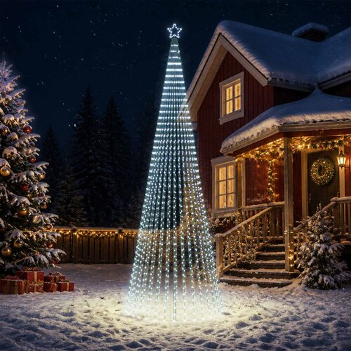  LED božićno drvce 1028 LED lampica Vi&amp;scaron;ebojno Čelik Crna Slike