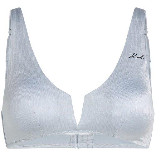 Karl Lagerfeld Bikini gornji dio ' Dna Shiny Rib Bandeau ' srebrno siva Cijene
