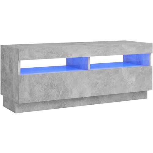 Maison Chic TV omarica - TV stojalo - Televizijska omarica z LED lučkami betonsko siva 100x35x40 cm, (21698921) Slike