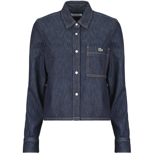 Lacoste Chemise courte en denim regular fit Plava Slike