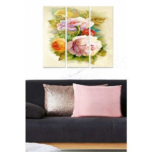 Wallity MDF1310874 Multicolor Decorative MDF Painting (3 Pieces) Cene