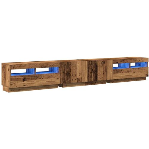VidaXL TV omarica z LED starinski les 260x35x40 cm inženirski les Slike