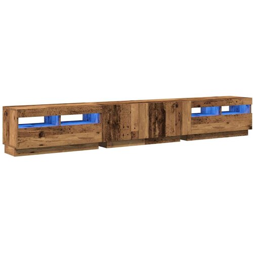 VidaXL TV ormarić LED boja drva 260x35x40 cm konstruirano drvo Slike