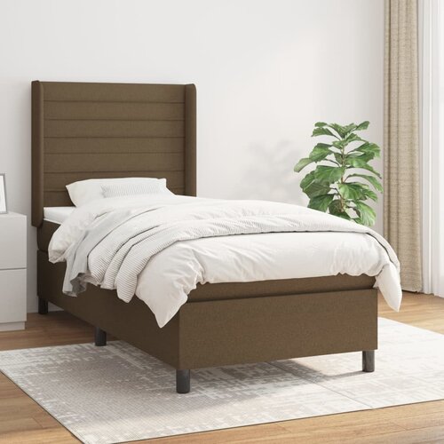 The Living Store Box spring postelja z vzmetnico temno rjava 80x200 cm blago - Box Spring Postelja, (21450066) Cene