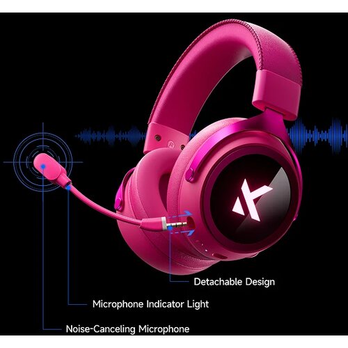 MCHOSE bežične gaming slu&amp;scaron;alice X9 rose red Slike