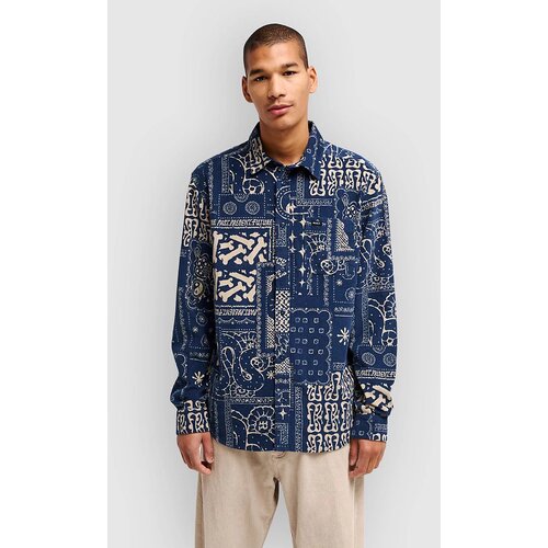 Rvca Dalas Patchwork Cord Shirt dark denim Slike