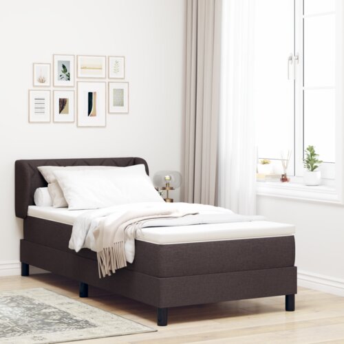 Box Spring Krevet s Madracem Tamnosmeđi 100x200 cm Tkanina Cijene