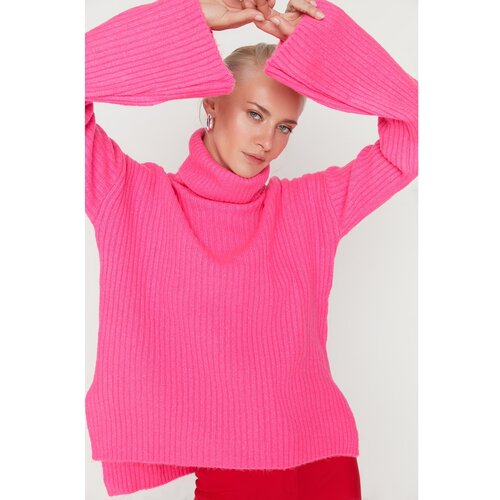Trendyol Fuchsia Oversize Knitwear Sweater Slike