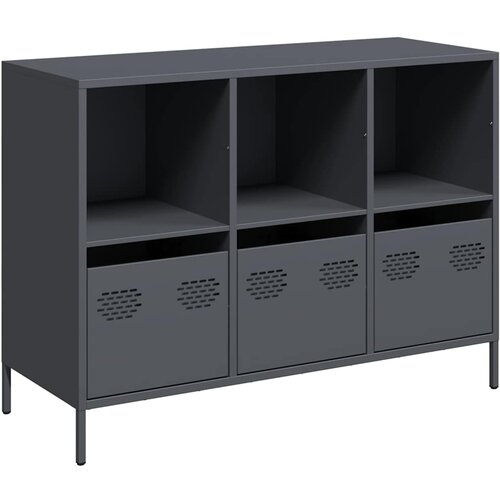  Komoda antracit 101,5x39x73,5 cm od hladno valjanog čelika Slike