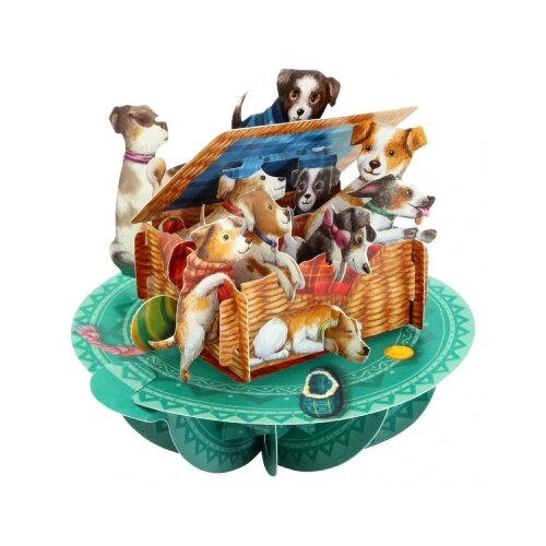 Santoro Pirouettes - Čestitka 3D - Pirouettes, Puppies in a Basket Cene